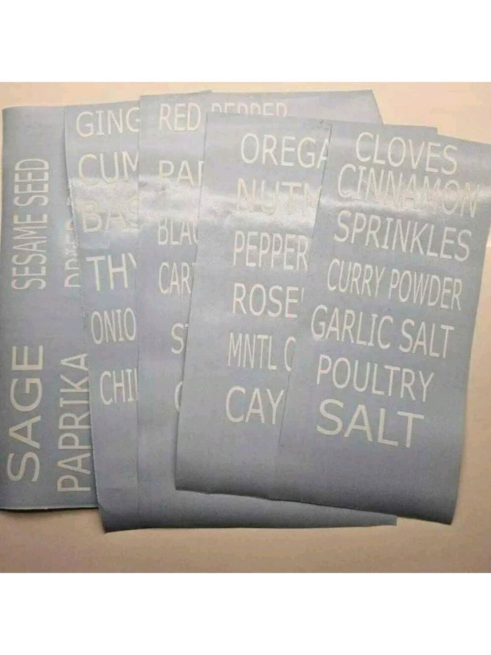 Set of Spice Labels in White